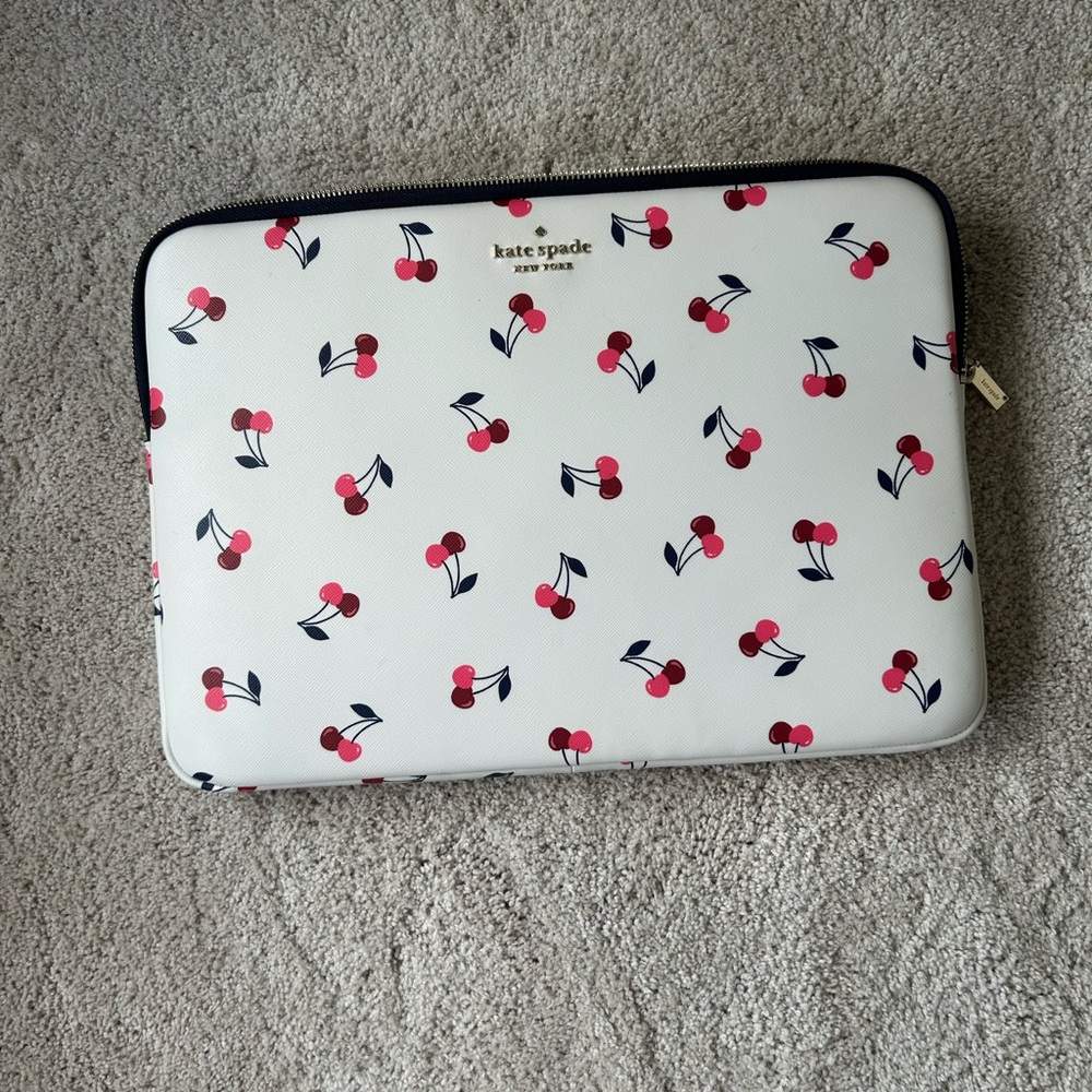 Kate Spade Cherry Print Tablet Sleeve - Cream and Red